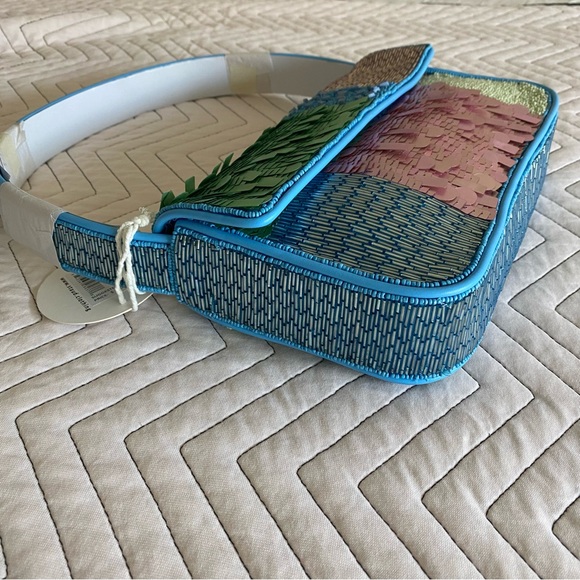 Tommy Beaded Patchwork Shoulder Bag Staud NWT - Picture 6 of 17